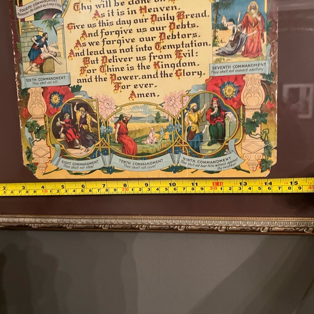 Vintage Religious Art Print with Gold Frame - Picture 4 of 4